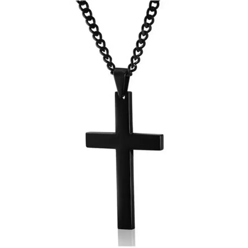 Simple Style Stainless Steel Cross Pendant - Men & Women